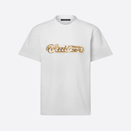 루이비통 스팽글 레터 스페셜 자수 반팔 티셔츠