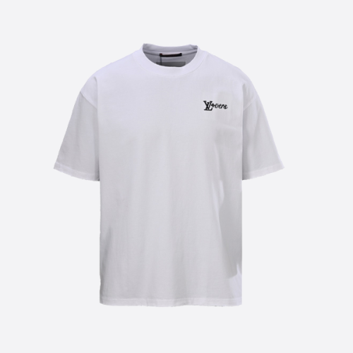 루이비통 자수 레터링 반팔 티셔츠