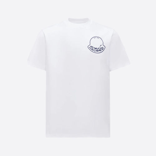 몽클레어 투톤 라운드 로고 반팔 티셔츠